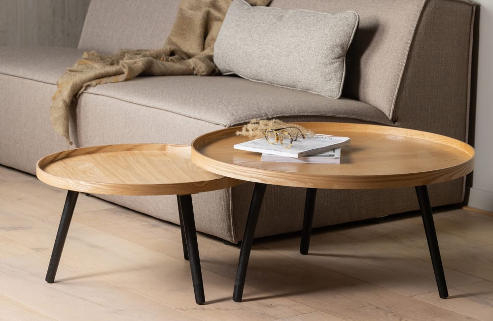 Mesa auxiliar de de madera beige - Maisons du Monde