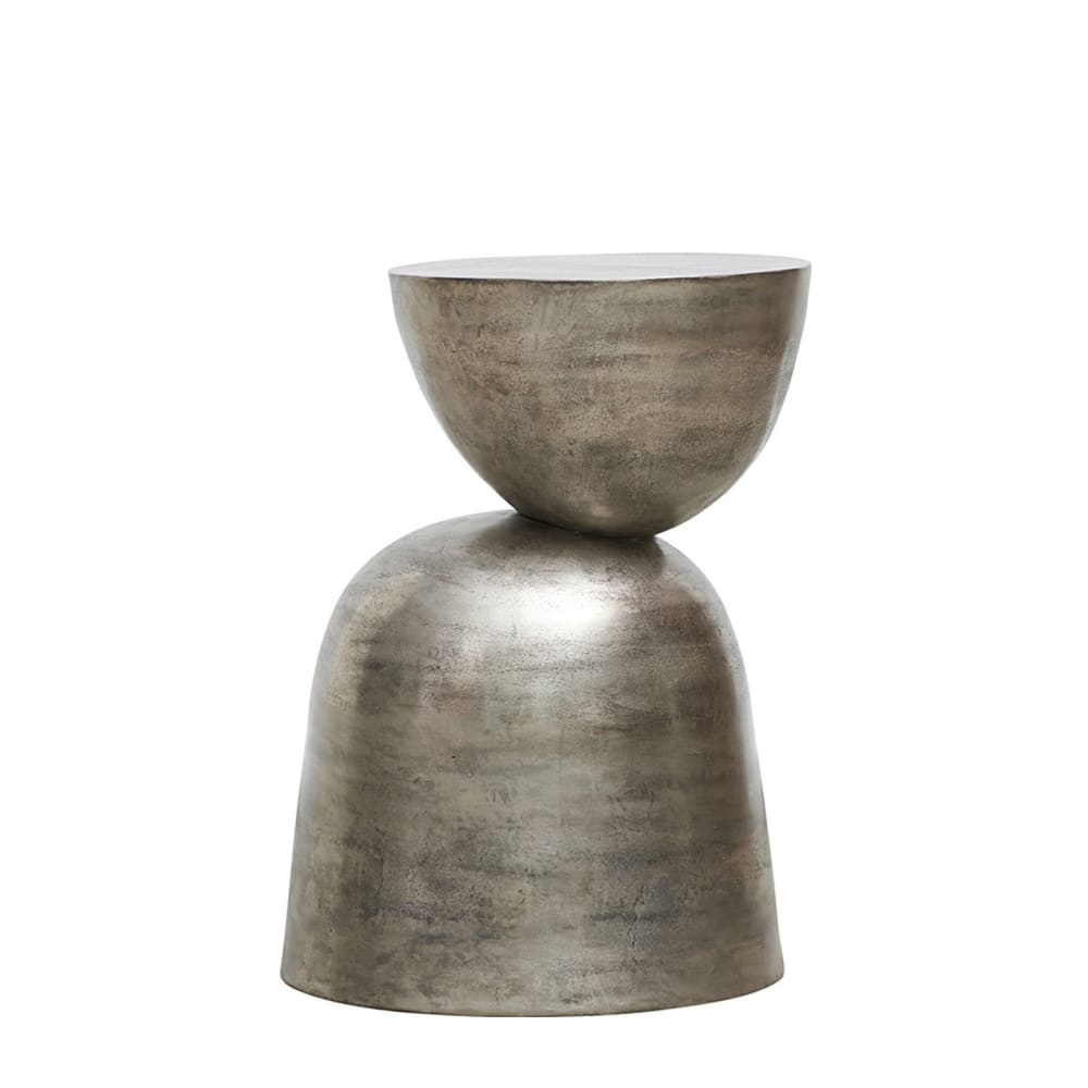 table d'appoint en métal - argent