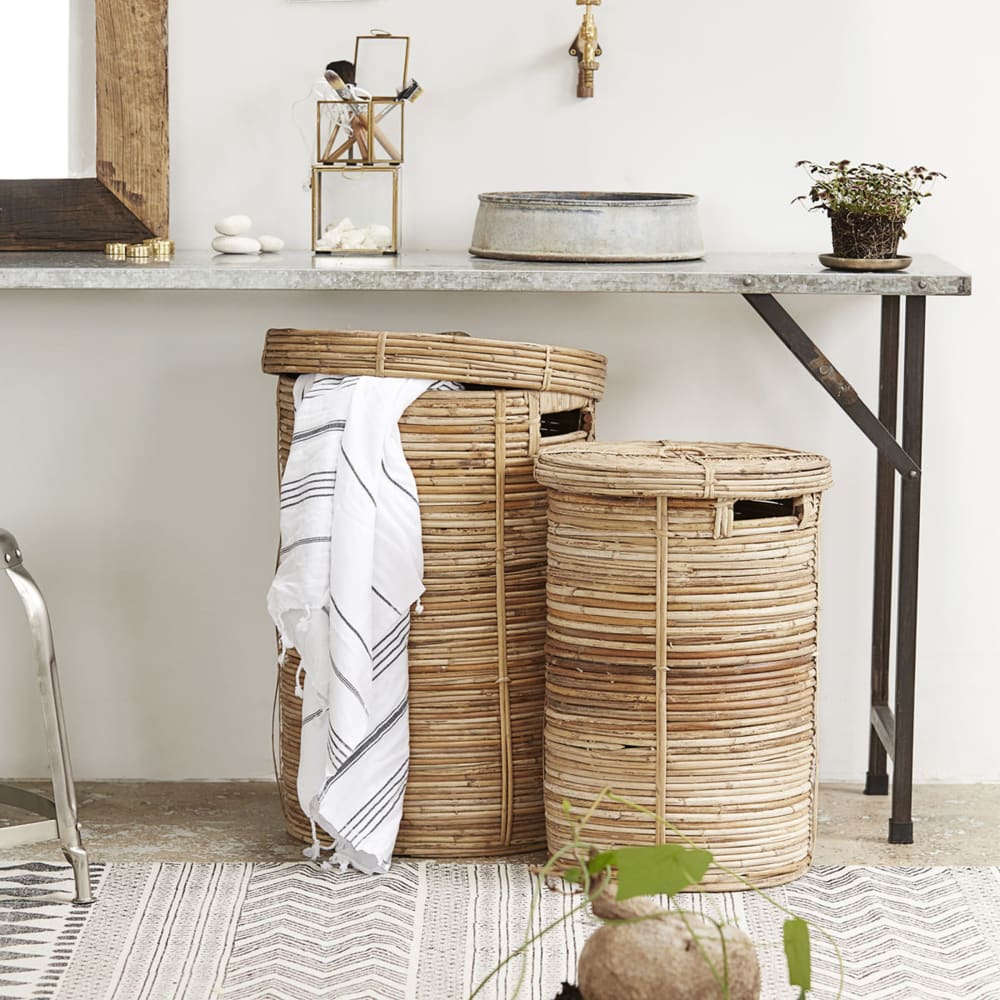 Cestas de ratán beige ( lote de 2 ) - Maisons du Monde