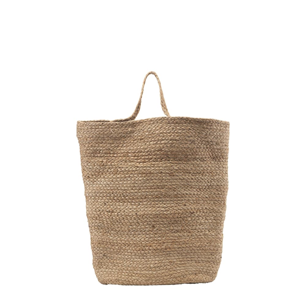 Grand panier en fibres naturelles beige