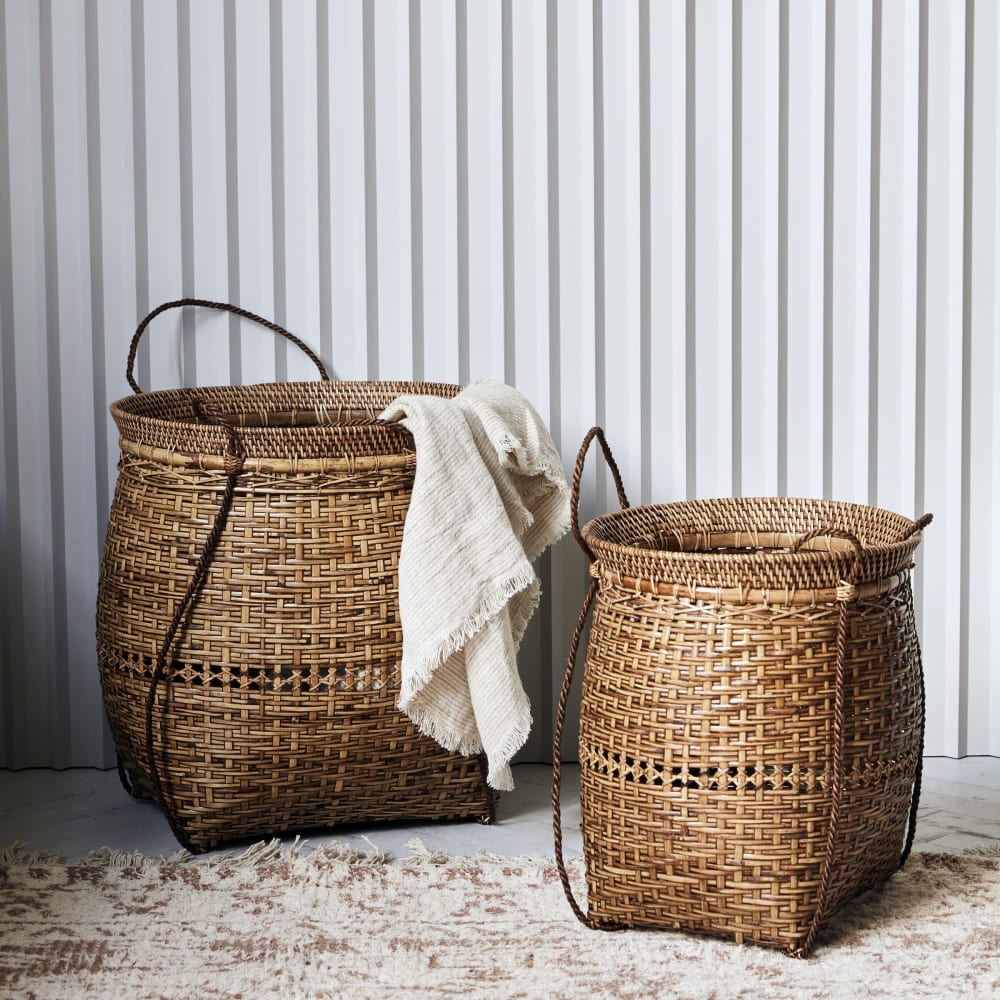 Cestas de bambú beige ( lote de 2 ) - Maisons du Monde