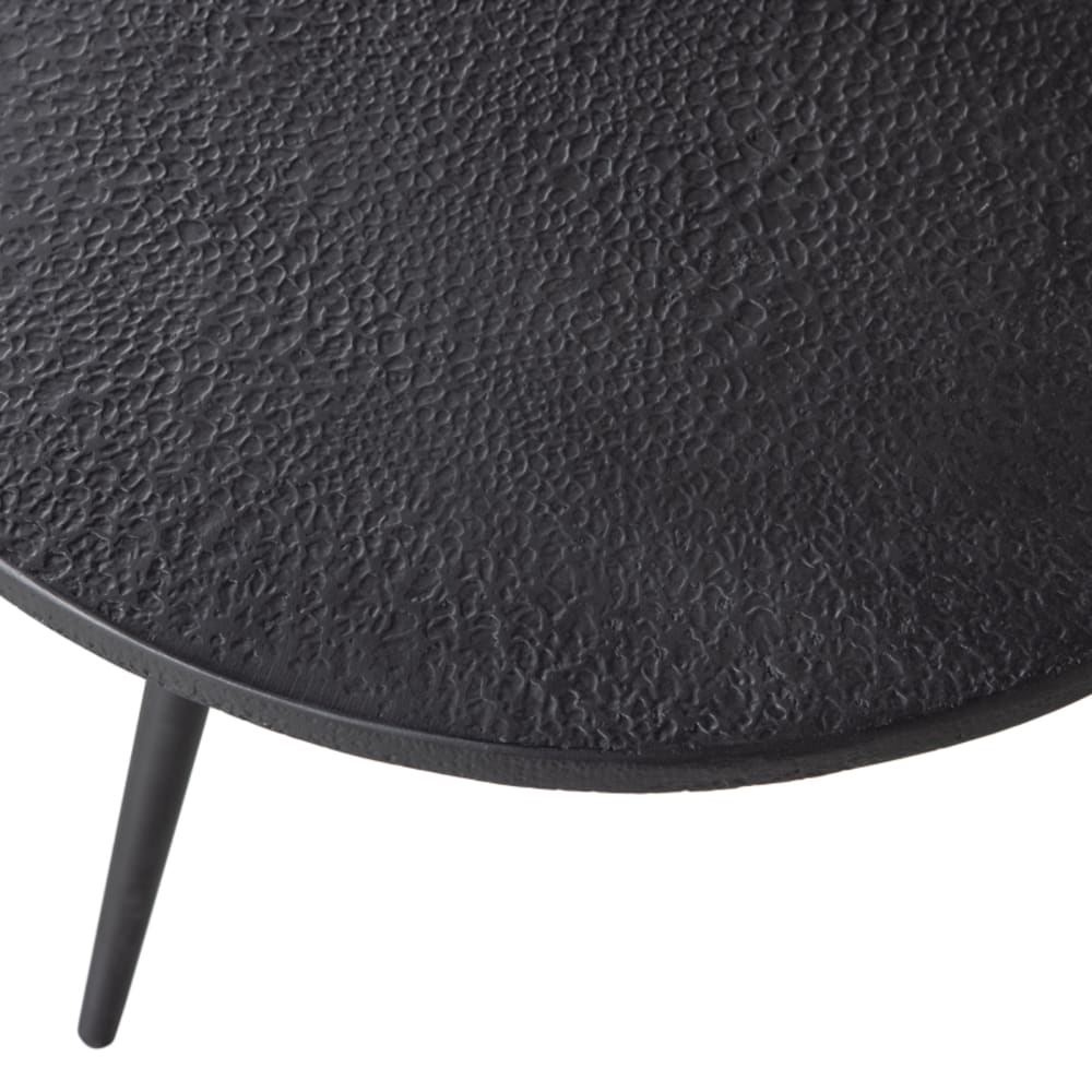 Conjunto de 2 mesas auxiliares de madera y metal negro