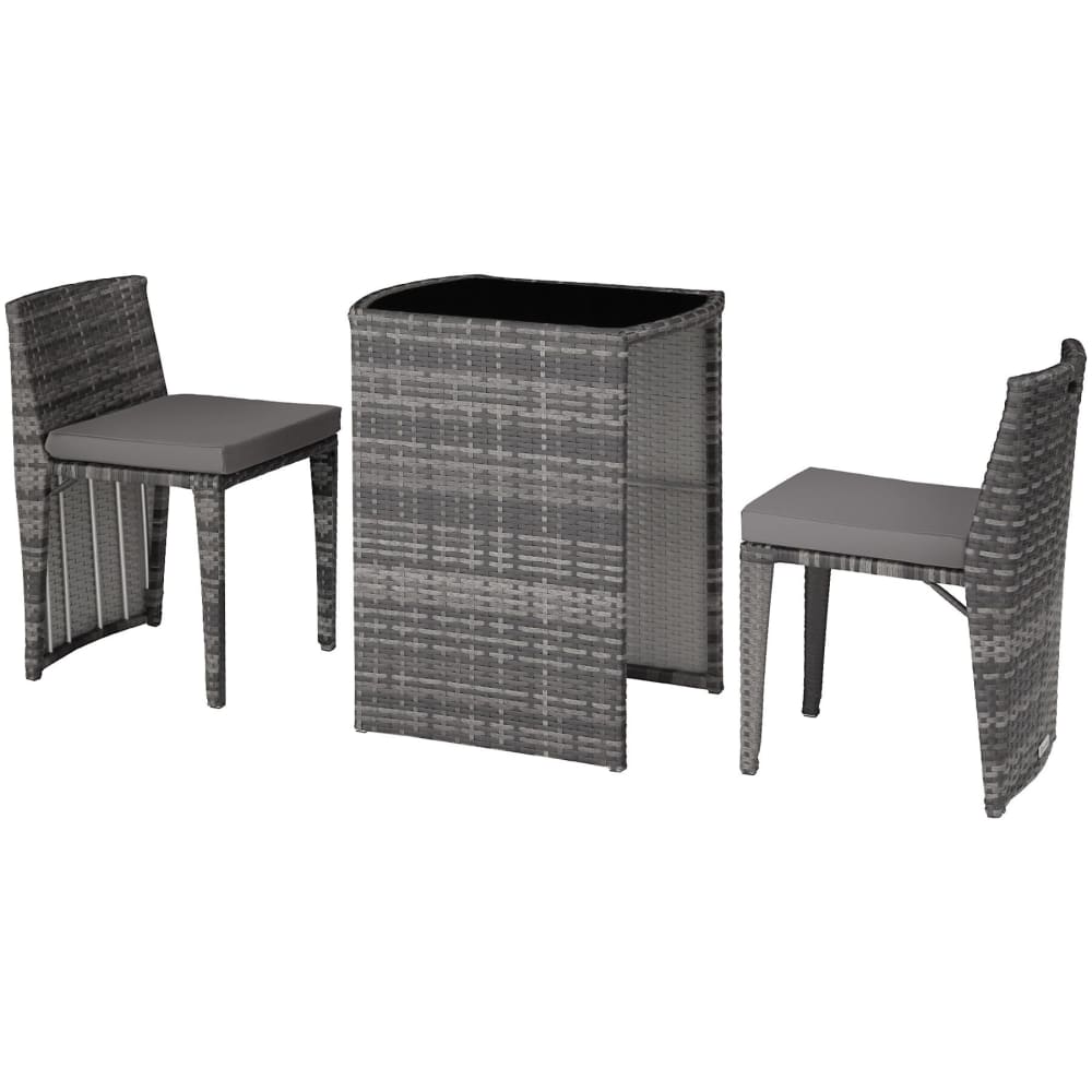Set da giardino in alluminio resistente grigio - Grigio - PVC - Cloruro di polivinile