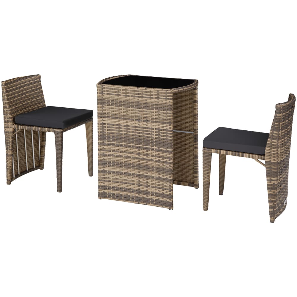 Set da giardino con struttura in alluminio marrone naturale -