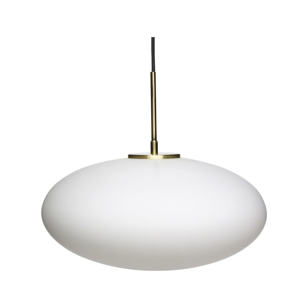 Lámpara colgante ovalada de cristal blanco