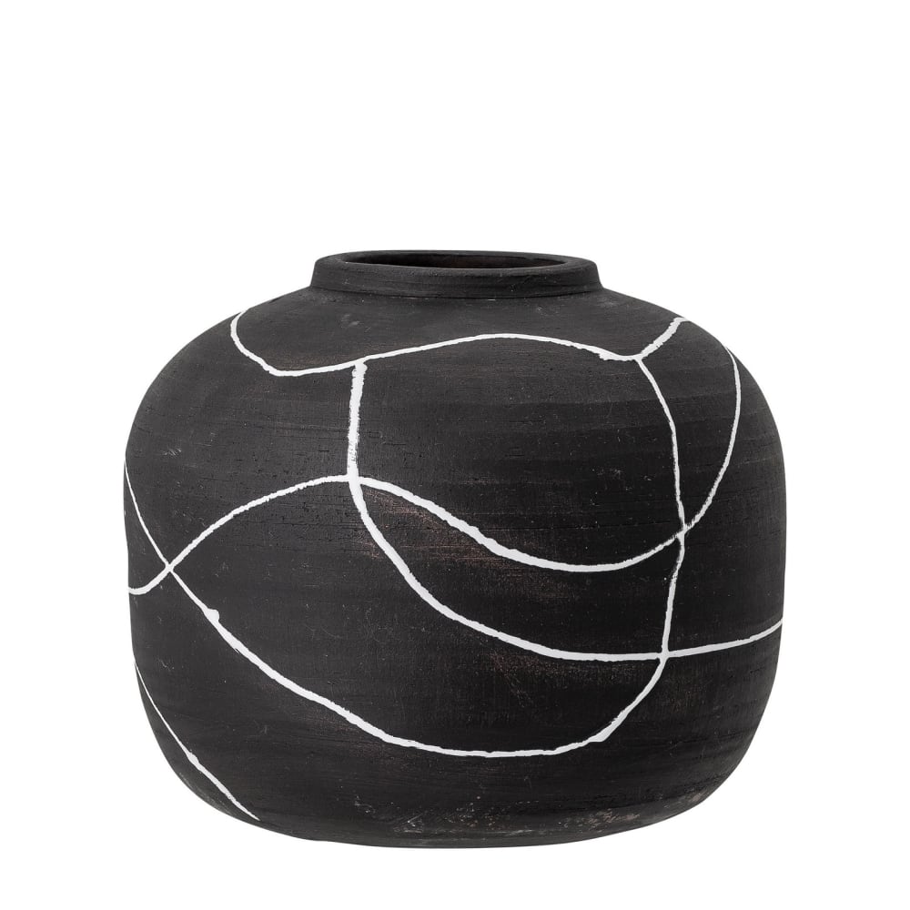 Florero para decorar en terracota negra h16.50cm