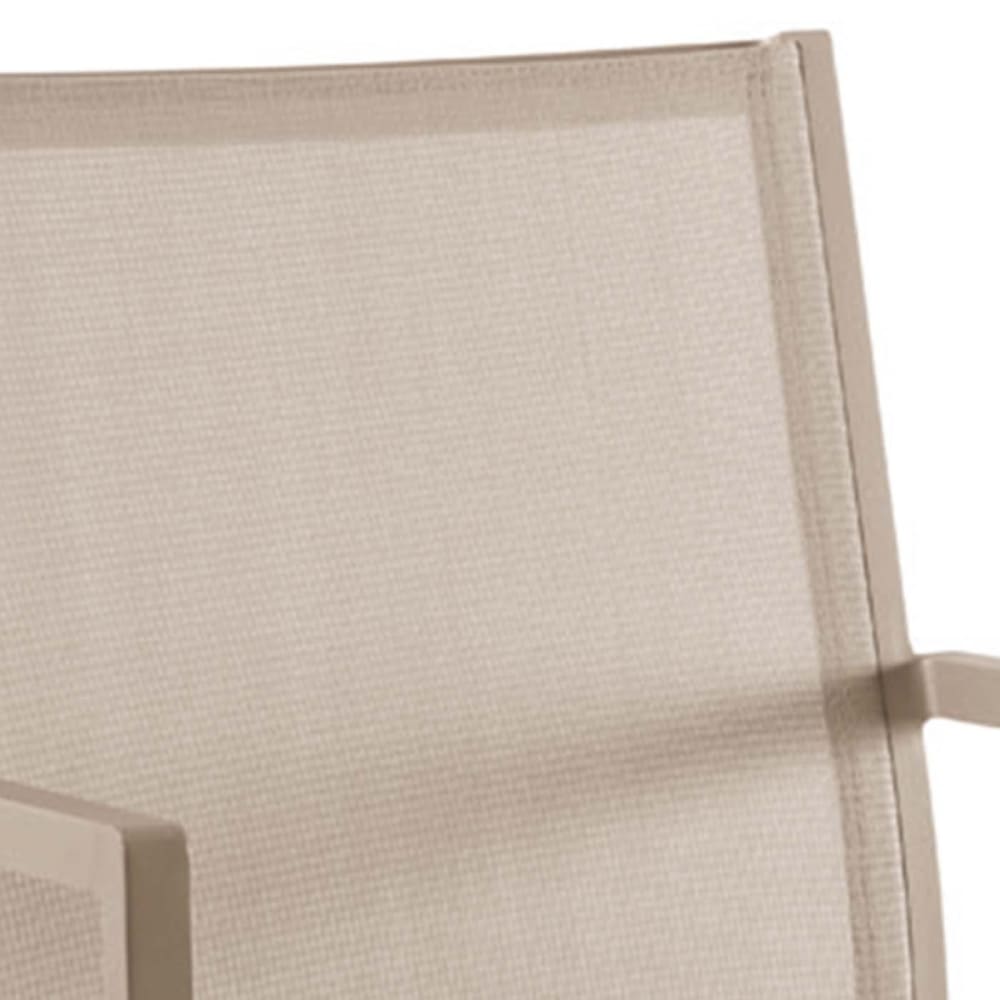 Chaise de jardin avec accoudoirs en aluminium et textilène taupe