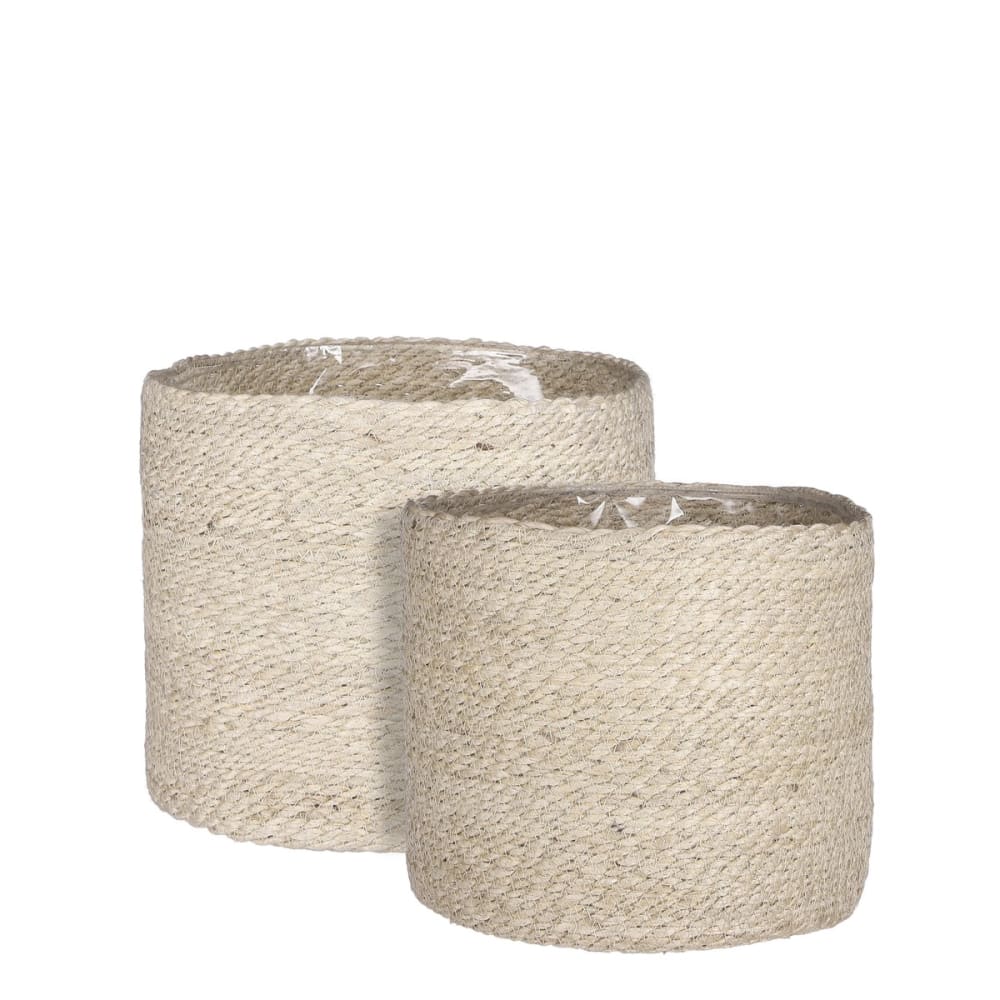 Bac à plantes crème jute h26xl30xl30cm