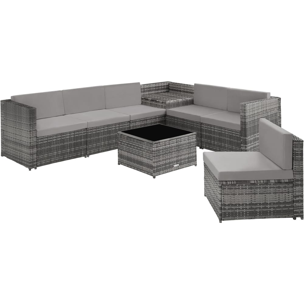 Salottino divano lounge da giardino in rattan per 6 persone