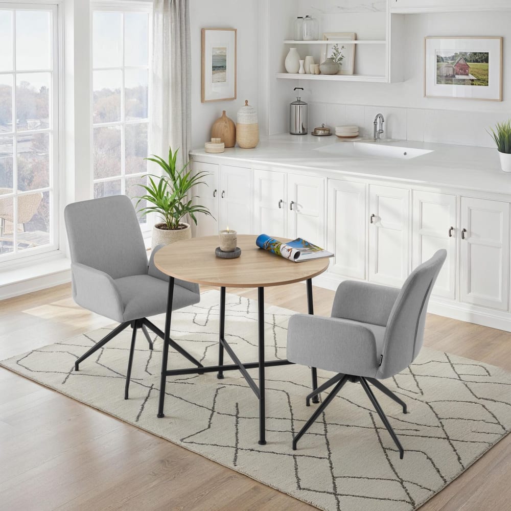 Table de salle à manger style industriel 80 x 76 cm bois clair