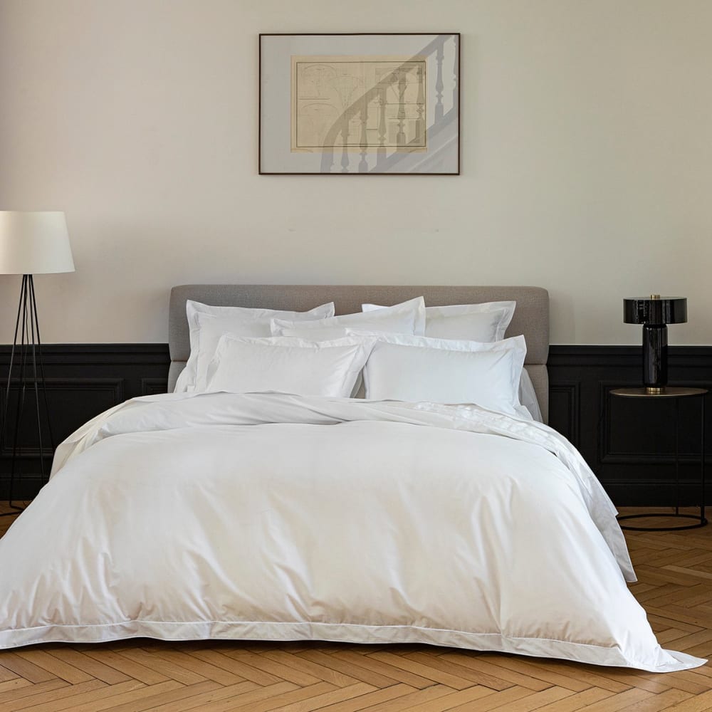 Housse de couette coton blancxblanc 140x200 cm