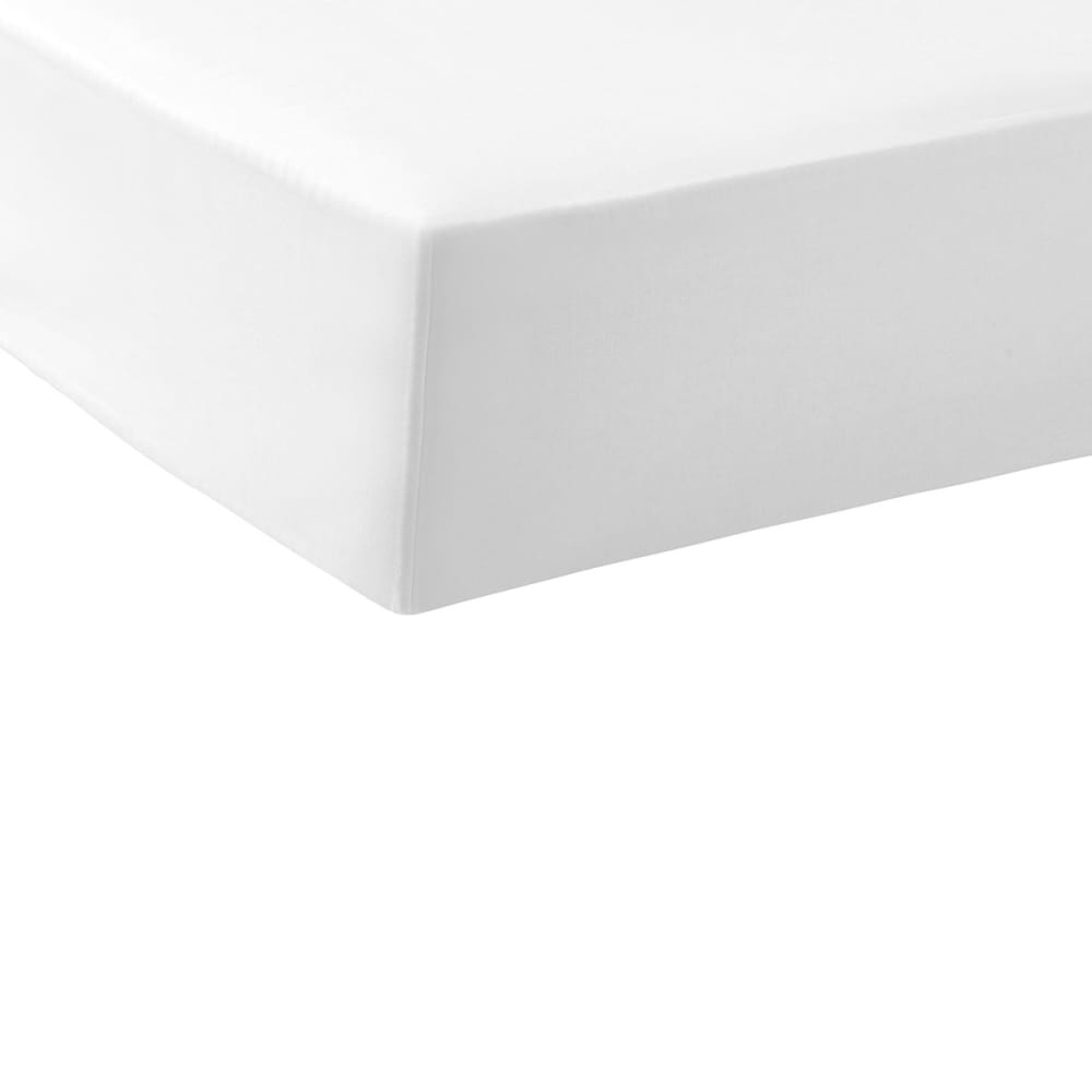 Drap housse coton blancxblanc 90x190 cm - Maisons du Monde
