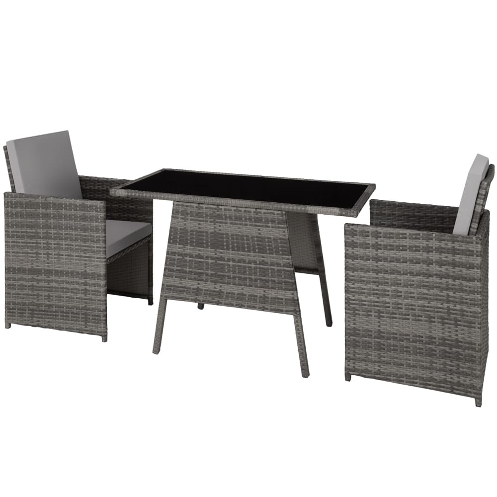 Salon de jardin Pour 2 personnes Résistant aux UV Pliable gris