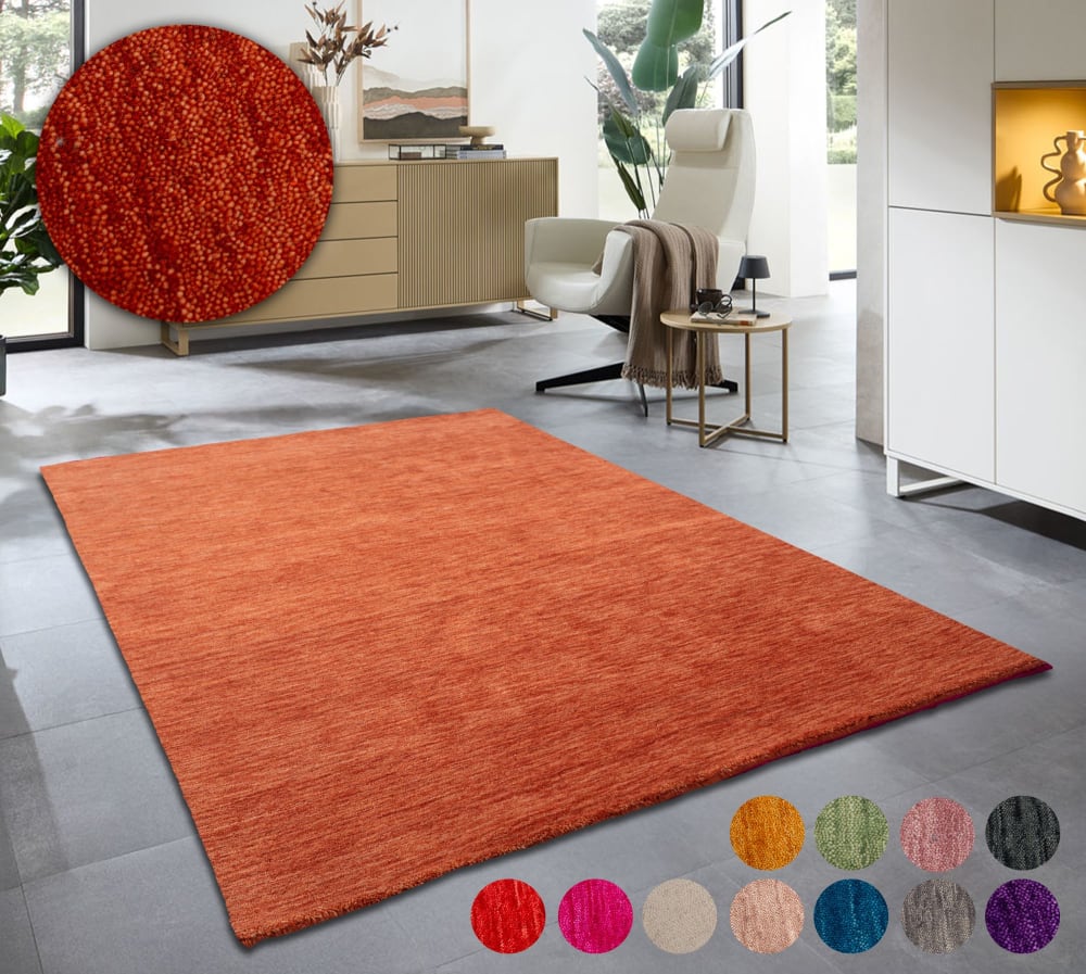 Alfombra tejida a mano en lana virgen - terracota - 40x60 cm - Maisons du Monde