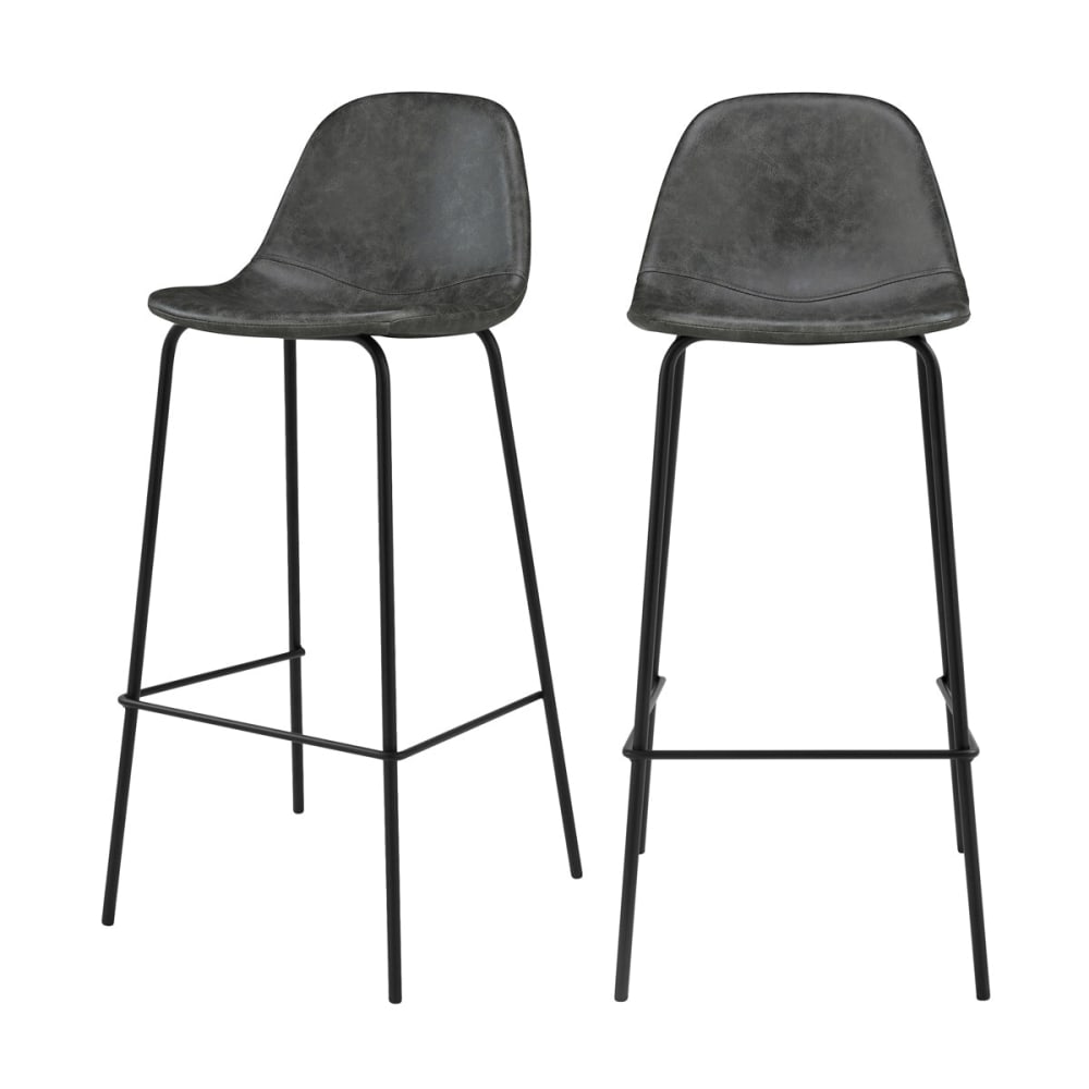 Lot 2 chaises bar - cuir