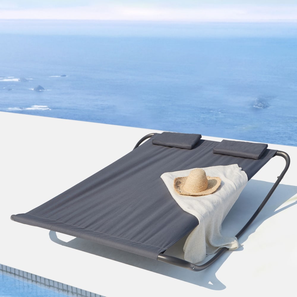 Transat à bascule 2 personnes gris