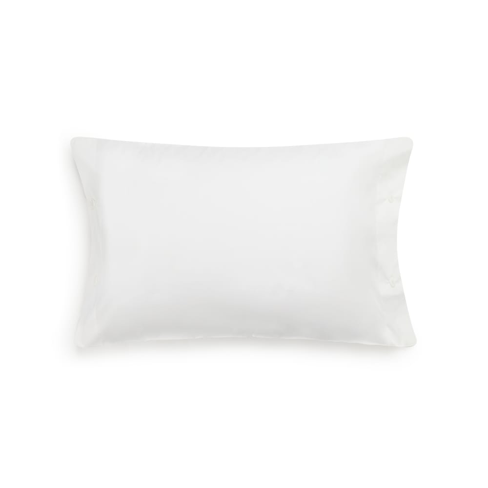 Funda de almohada de algodón orgánico 180 hilos color blanco. 30x50cm
