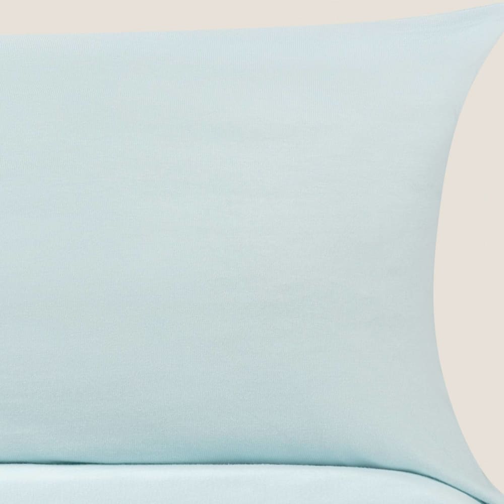 Funda de almohada de algodón orgánico 180 hilos azul aqua. 35x60cm - Maisons du Monde