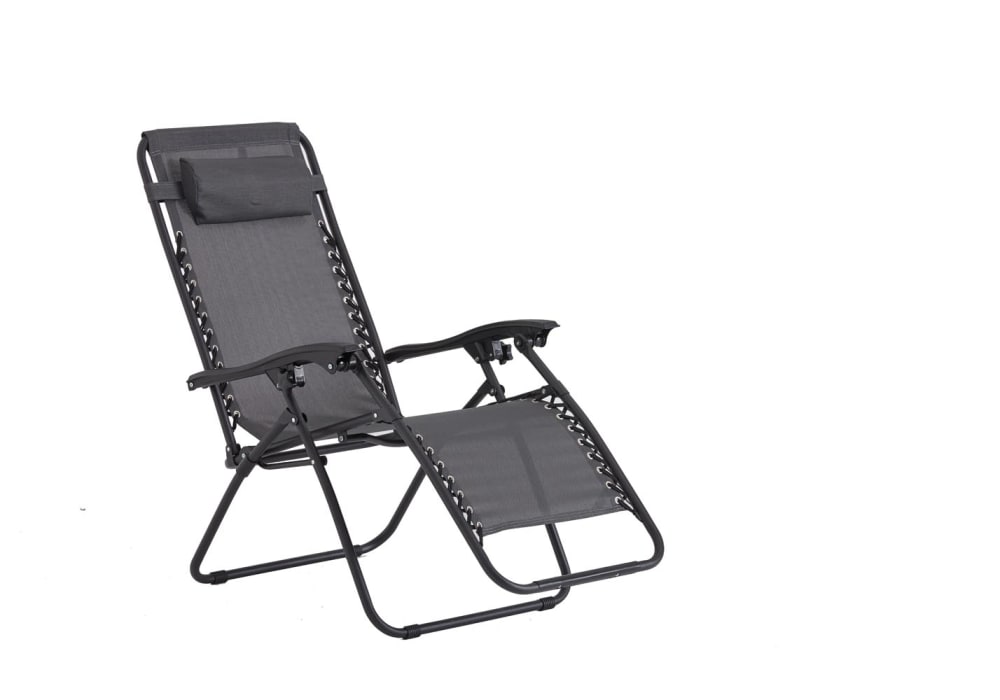 Transat inclinable noir et gris foncé