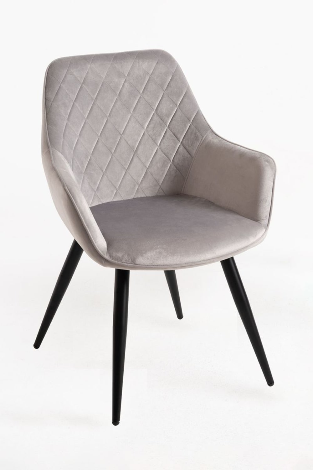 Pack 2 sillas color gris en terciopelo - Maisons du Monde