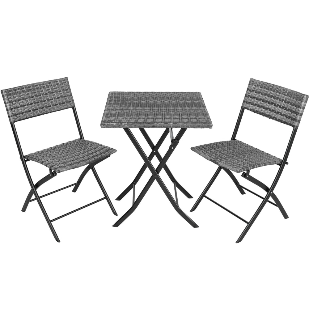Salon de jardin Pour 2 personnes Résistant aux UV Faible poids gris