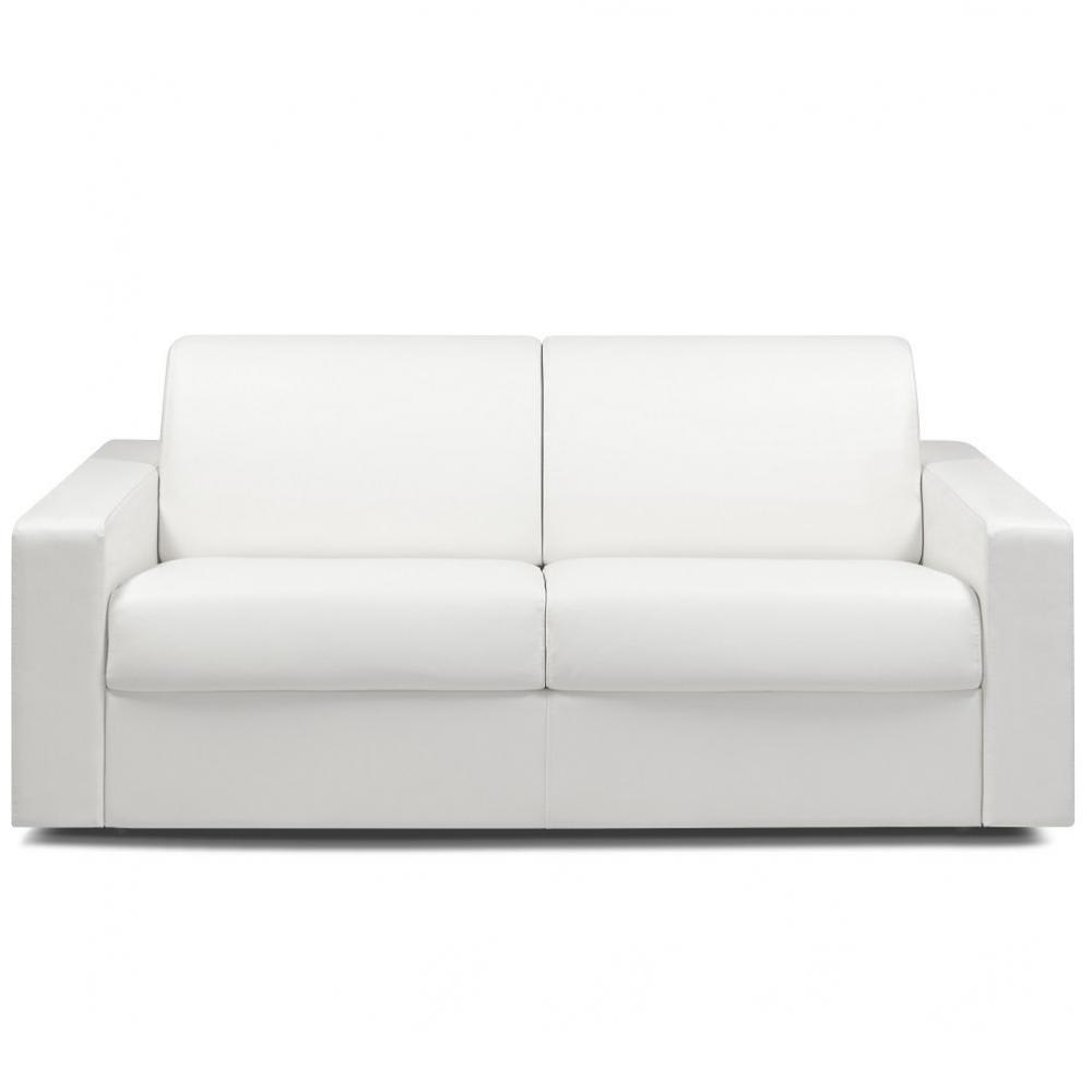 Canapé convertible express 2 places en similicuir blanc