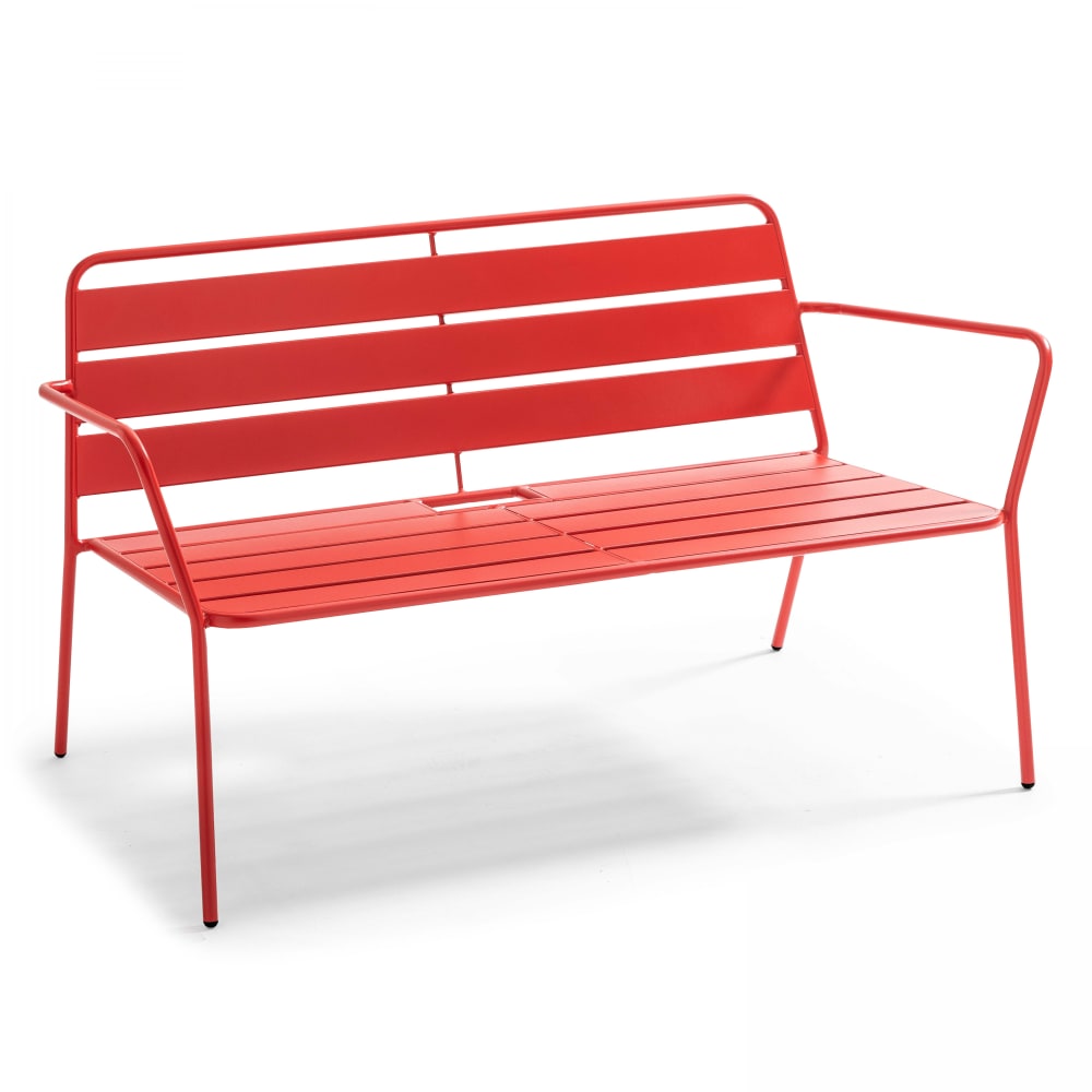 Canapé de jardin en métal rouge