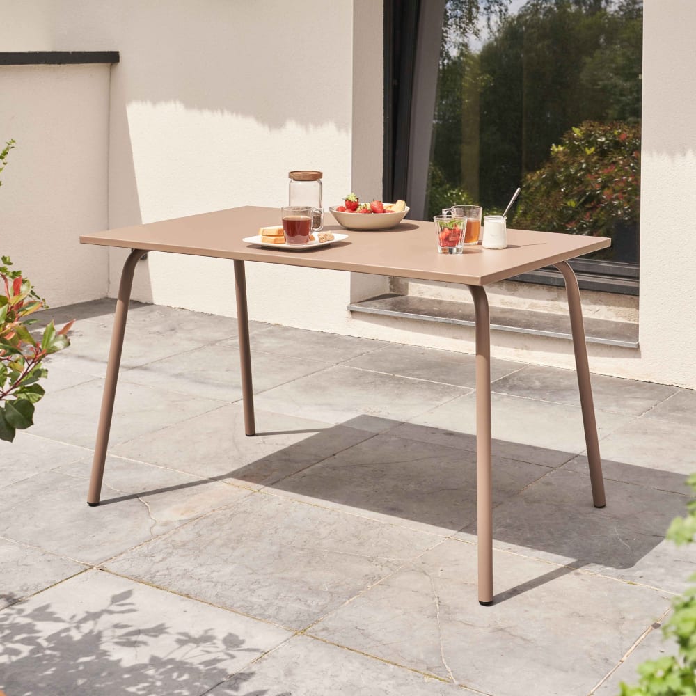 table de jardin en acier - taupe