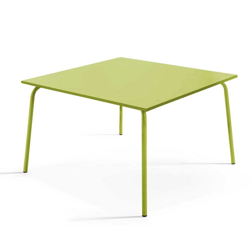 Oviala Quadratischer Gartentisch aus Metall Grün style industrial Grün Stahl