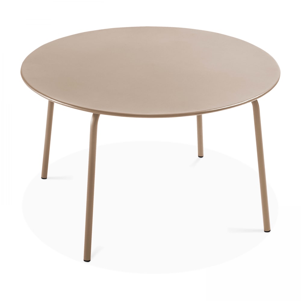 Table de jardin ronde en acier taupe