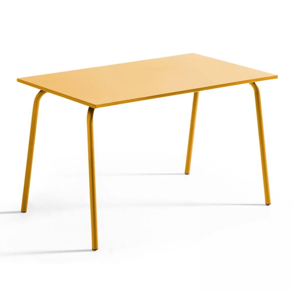 table de jardin en acier - jaune
