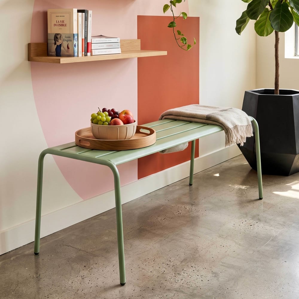Banc d'intérieur en métal vert cactus - Maisons du Monde
