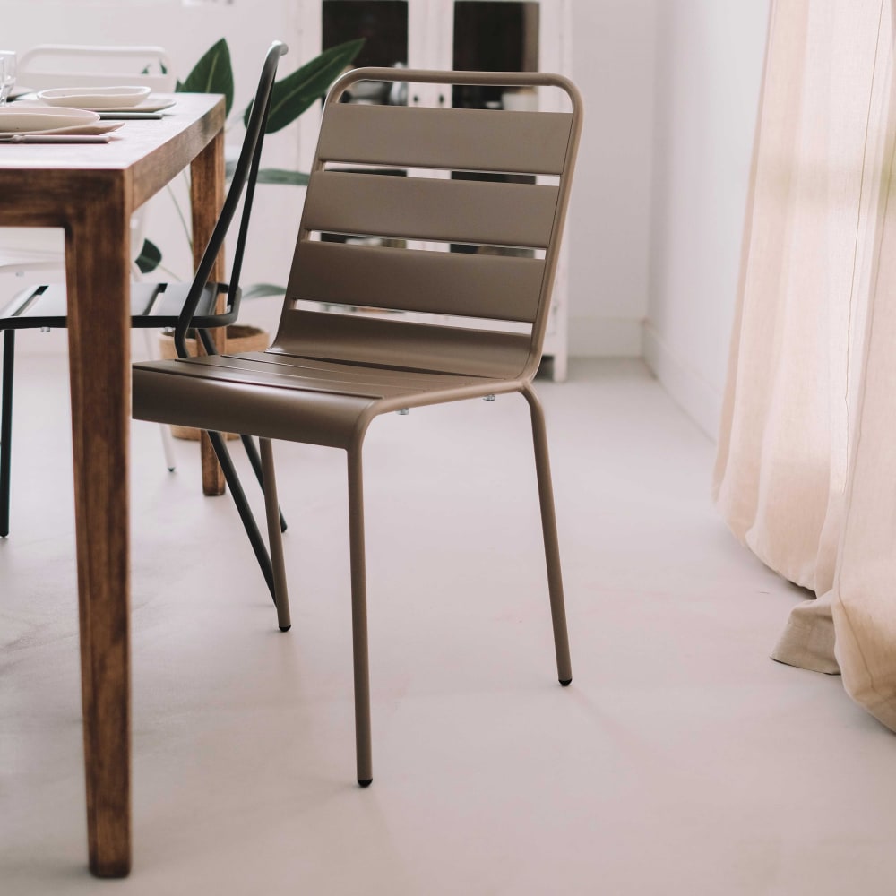 Metallstuhl im industriellen Stil Taupe - Maisons Du Monde