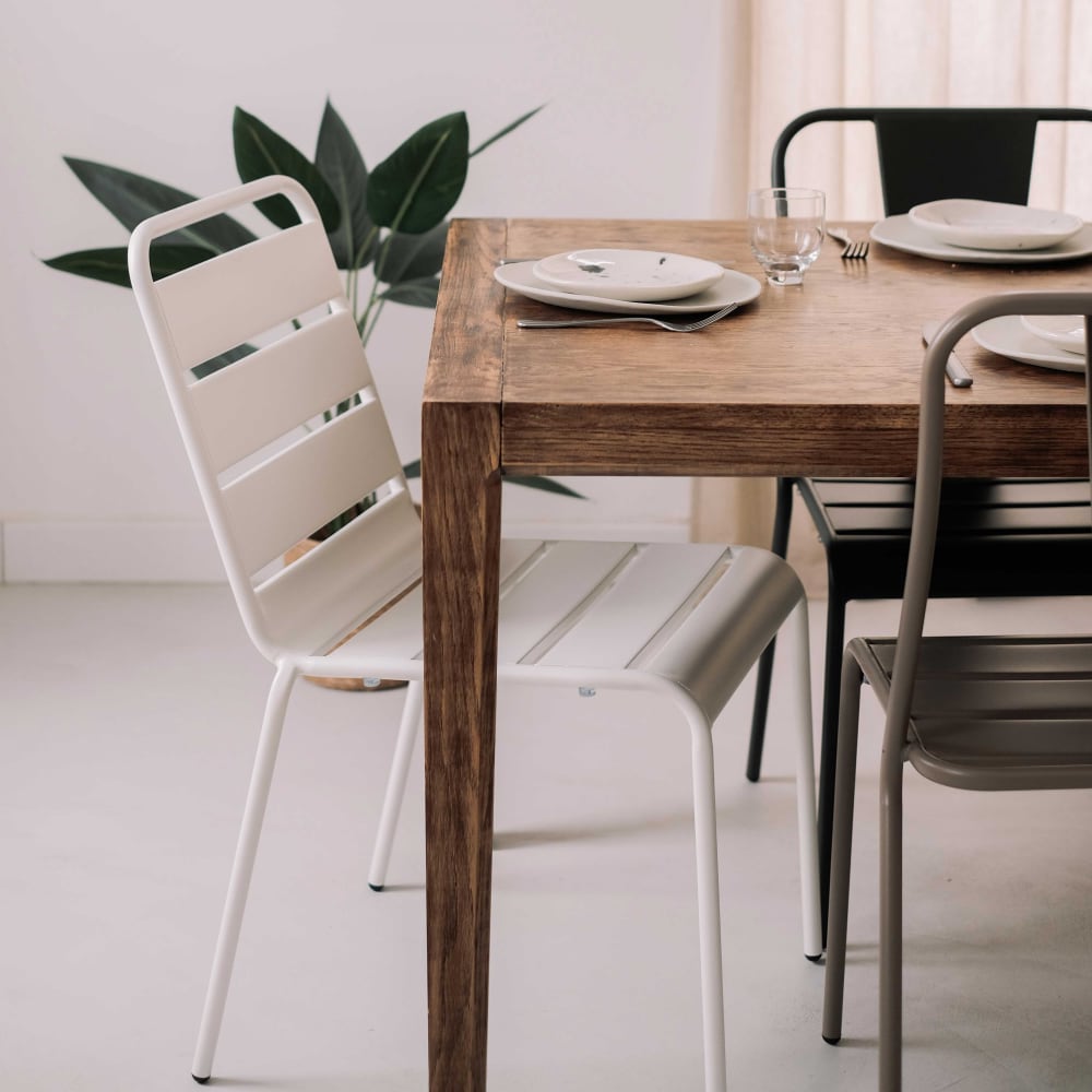 Metallstuhl im industriellen Stil Weiß - Maisons Du Monde