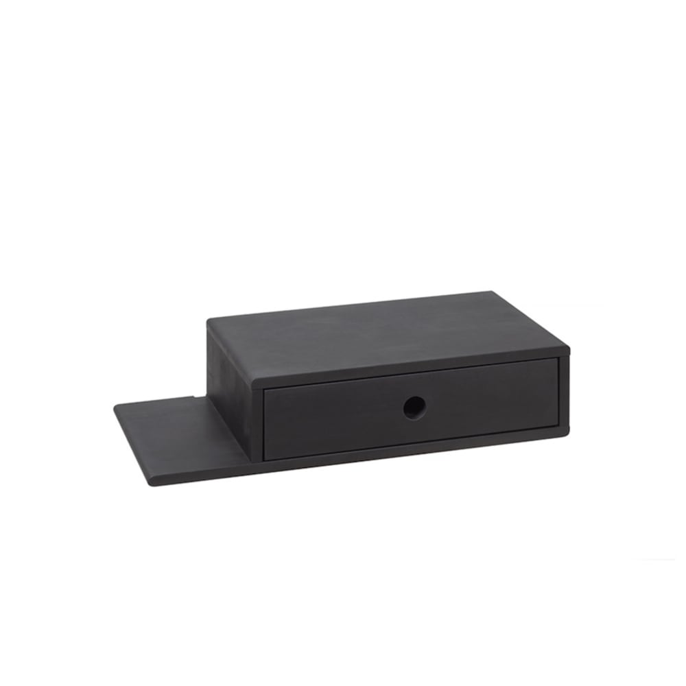 Table de chevet avec étagère sur le côté gauche en bouleau noir