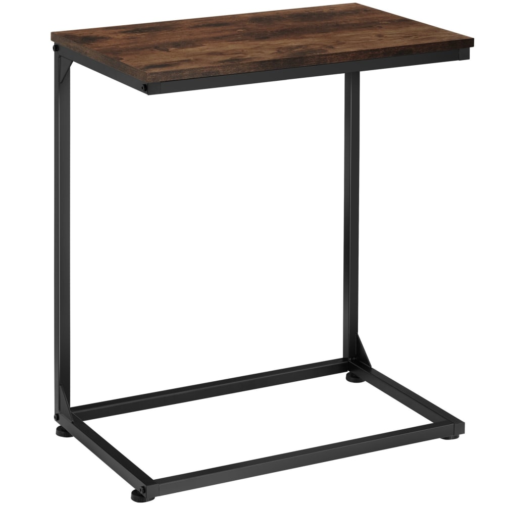 Mesa auxiliar 55,5x35x67cm, Madera industrial oscura, rústica