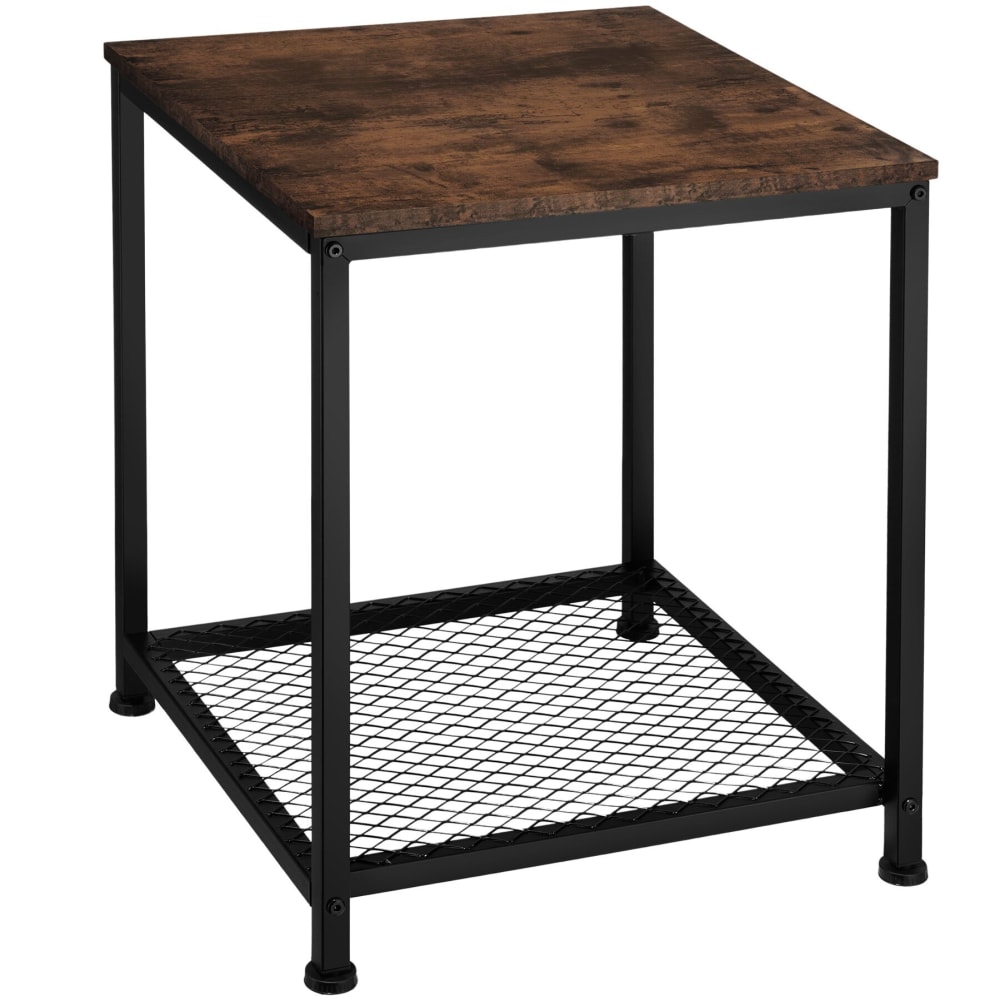 Table d'appoint 45,5 x 45,5 x 55,5 cm en panneau de fibres bois foncé Table d'appoint 45,5 x 45,5 x 55,5 cm en panneau de fibres bois foncé