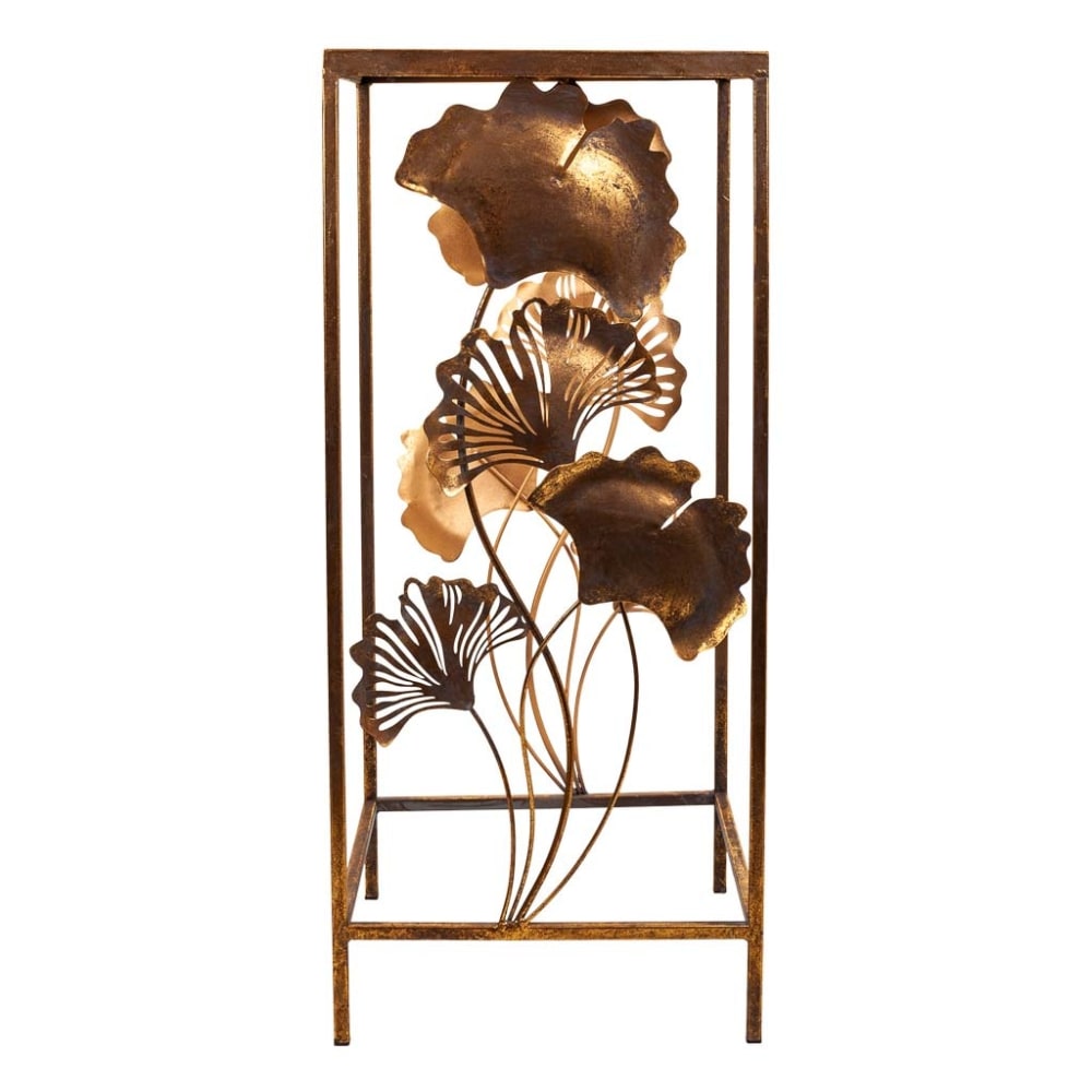 Mesa esquinera de metal dorada 35x33x76 - Maisons du Monde