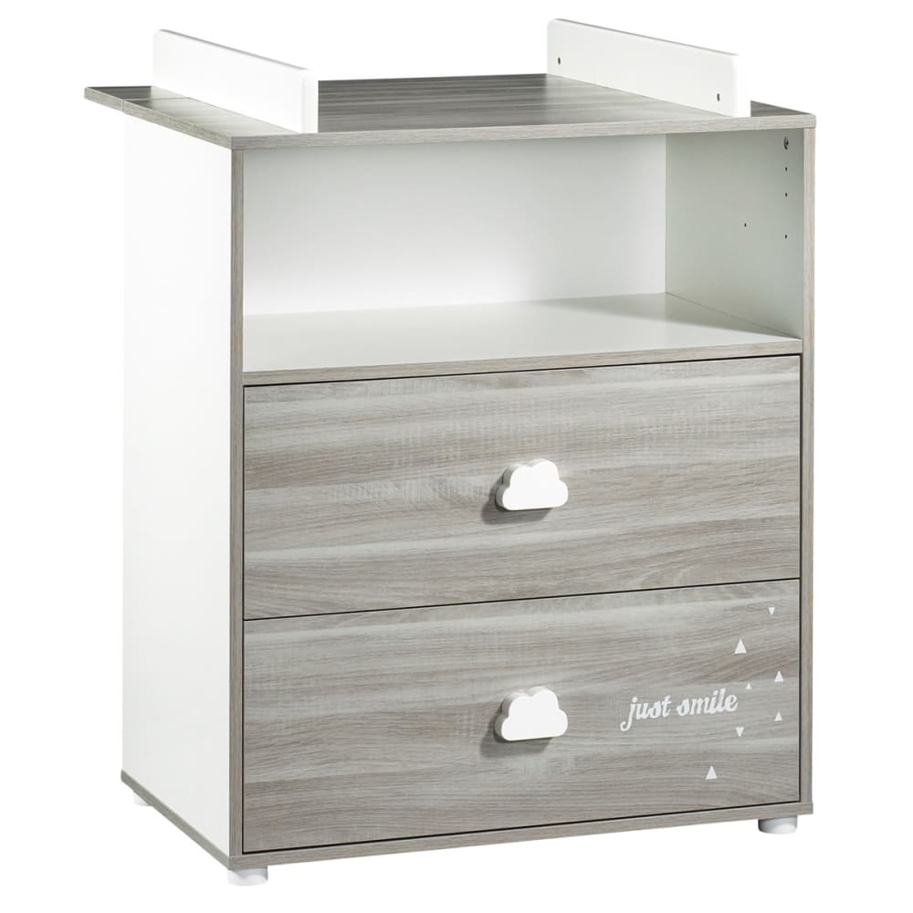 Baby Price Kommode mit Wickelaufsatz style modern GRAU HOLZ Baby