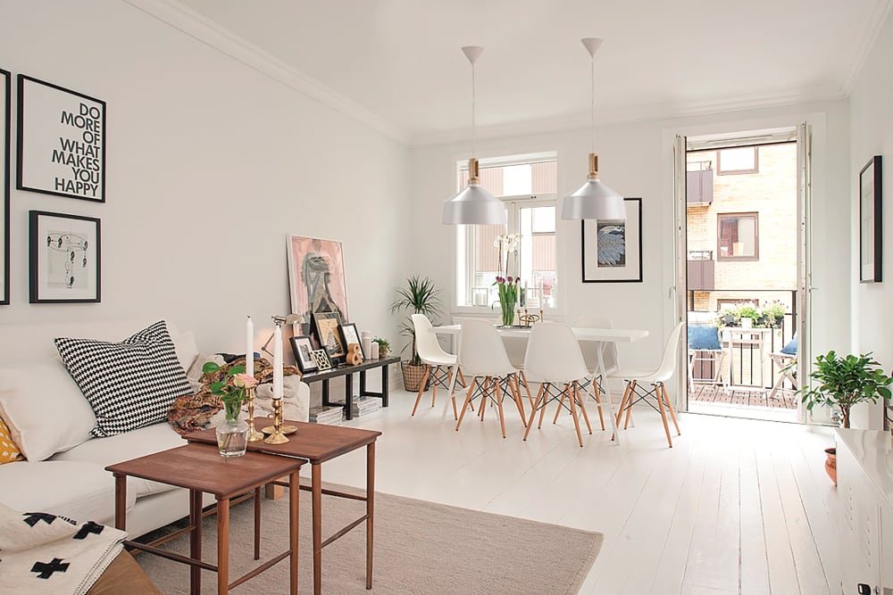 Lámpara de techo Chicago blanca con madera roble 37 cm E27 - Maisons du Monde
