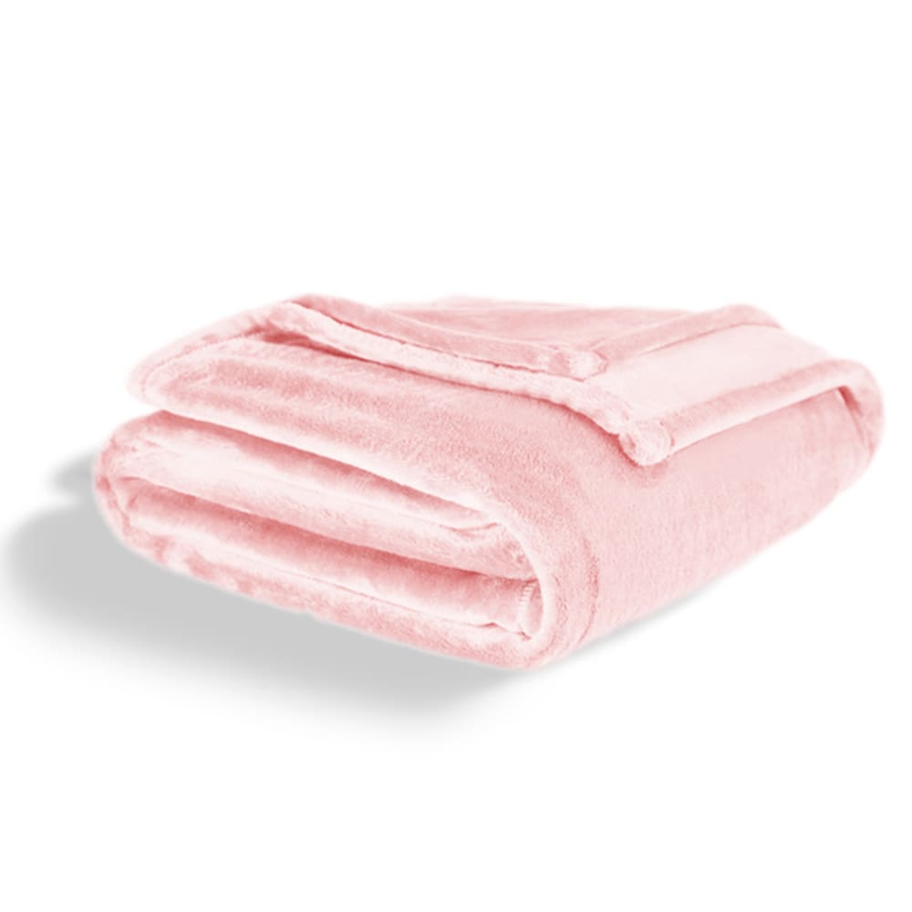 Plaid flanelle douceur rose 220x240cm - Maisons du Monde