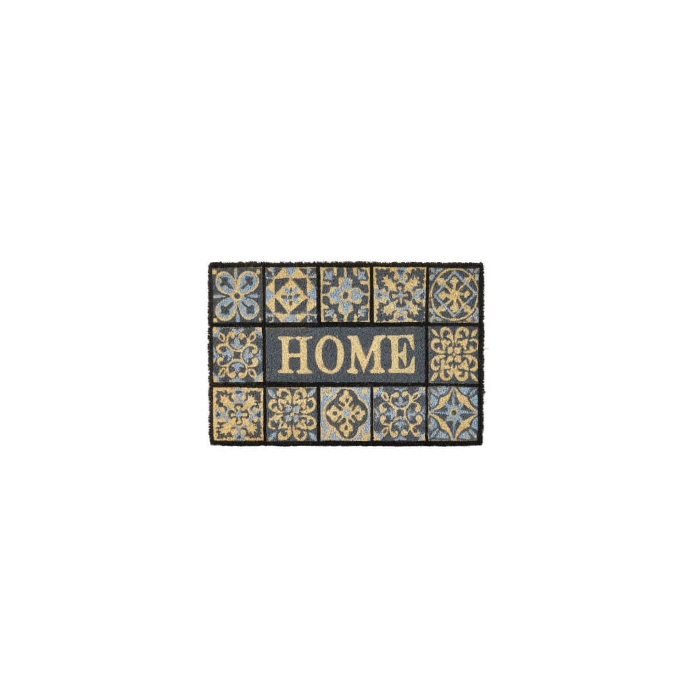 Paillasson coco façon carreaux de ciment gris home 60x40x1,5cm