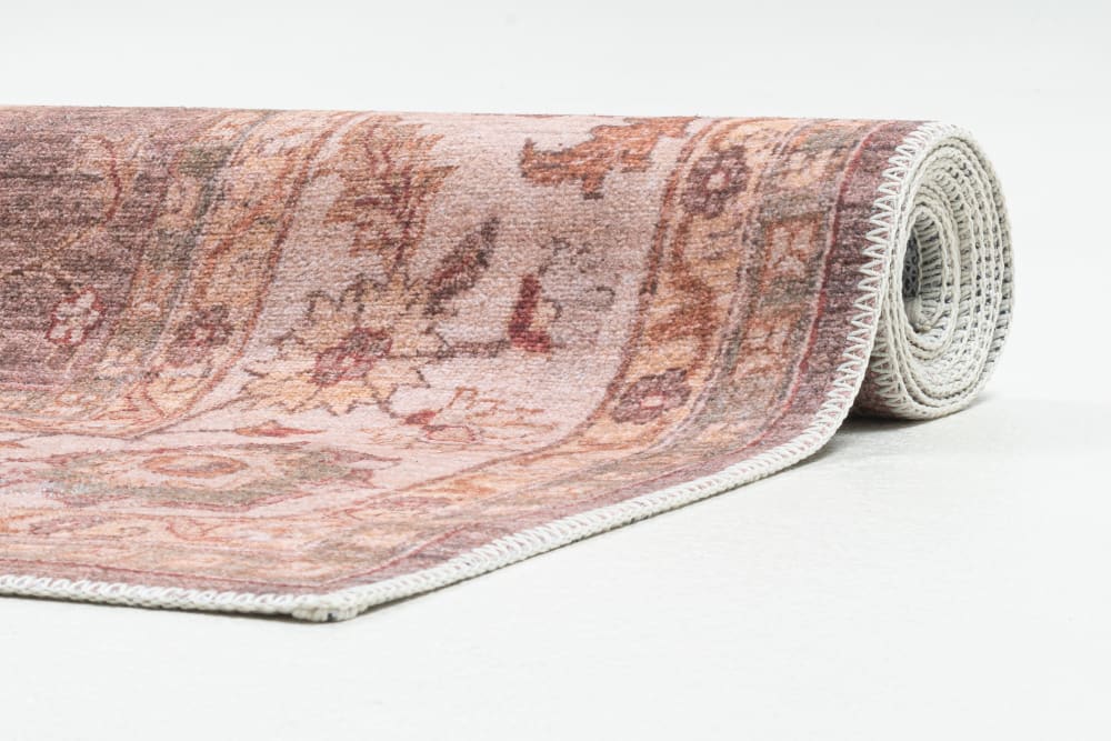 Tapis floral tissé plat - marron 070x140 cm — vue 3