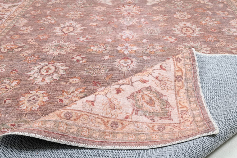 Tapis floral tissé plat - marron 070x140 cm — vue 4