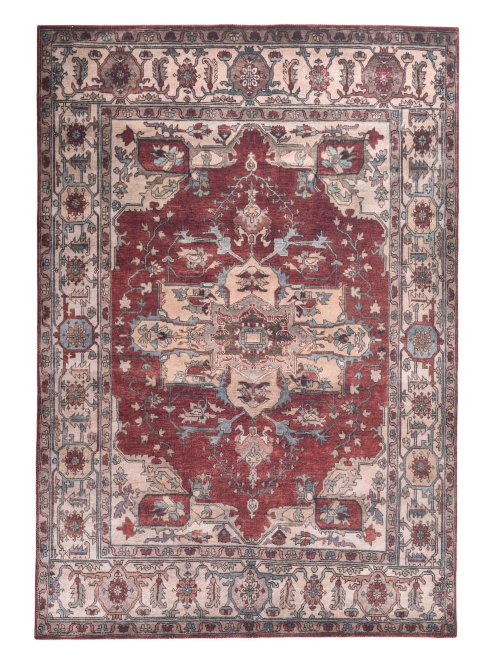 Gino Falcone Teppich aus Polyester, maschinengewebt - Rot - 90x160 cm style vintage Rot Pes - Polyester