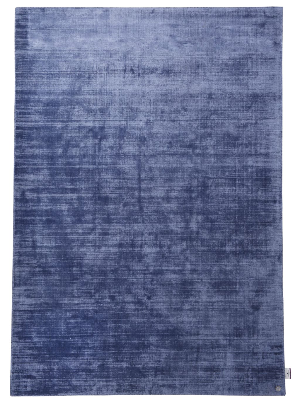 Tapis élégant doux et brillant en viscose Bleu 65x135