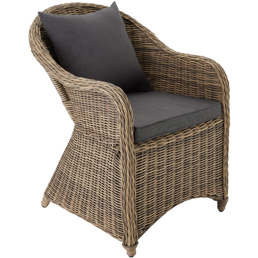 Fauteuil de jardin luxe Avec cadre en aluminium marron naturel