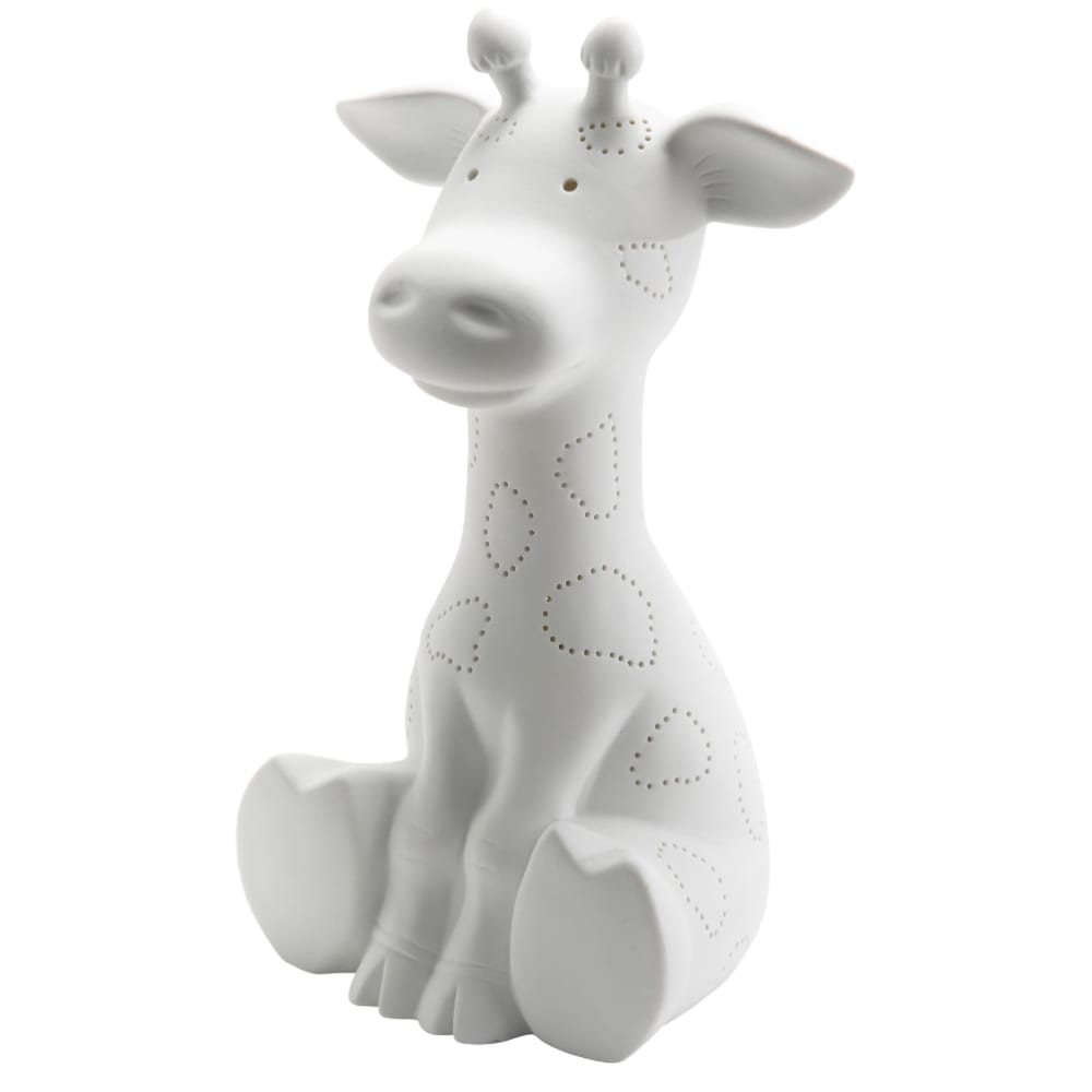 Amadeus Lampe à poser girafe en porcelaine Blanc Porcelaine - 15x30x17cm