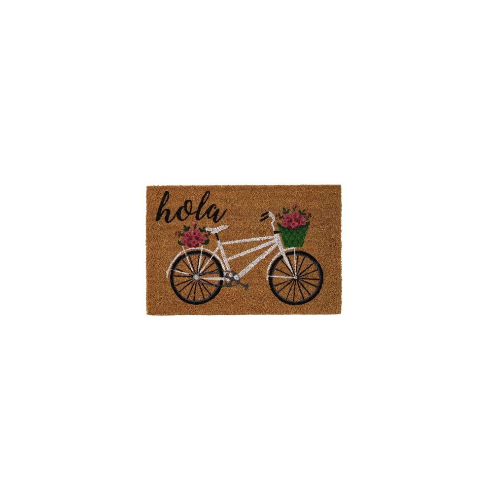 Paillasson coco multicolore vélo fleuri hola 60x40x1,5cm