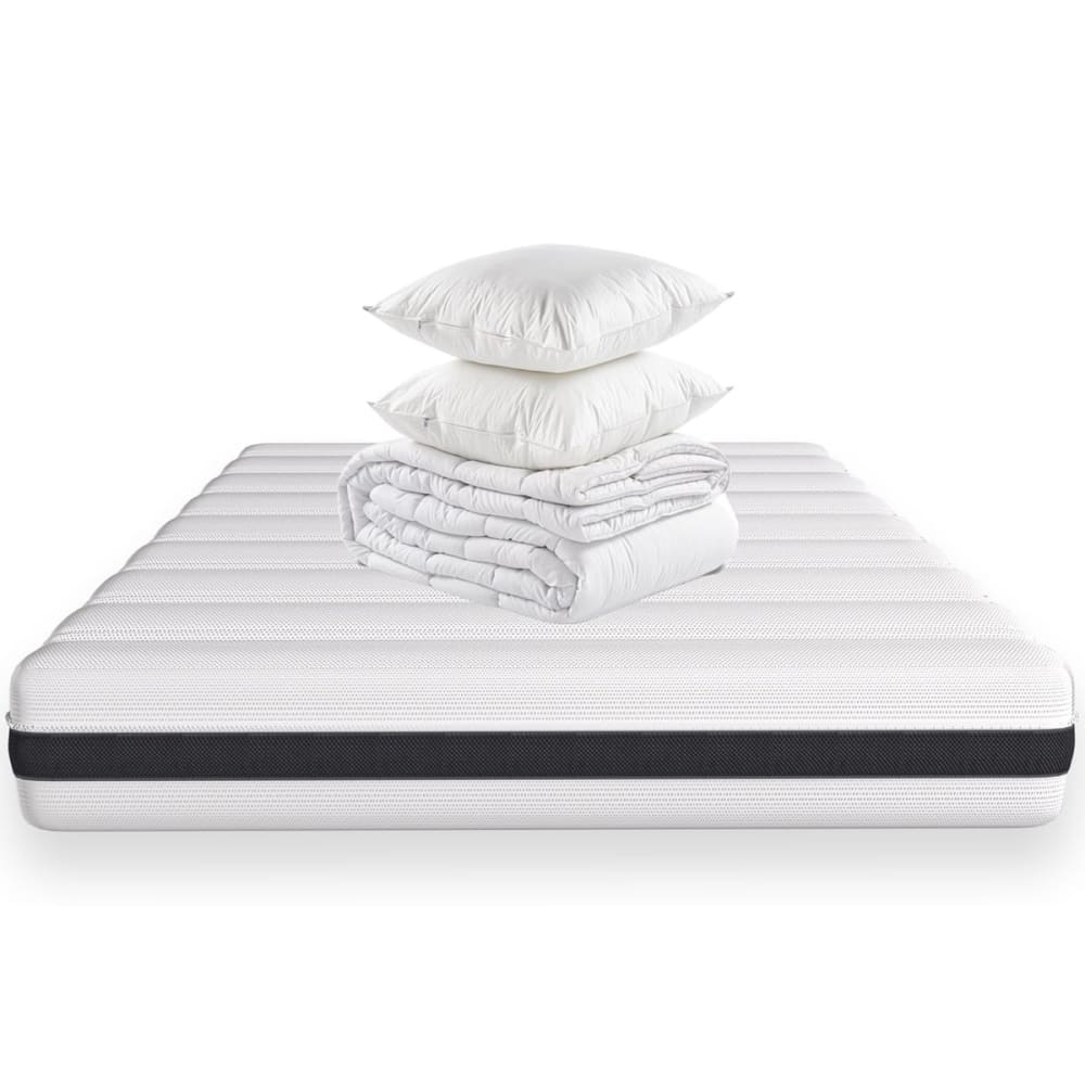 Pack matelas 140x190 Mousse HR + couette + 2 oreillers